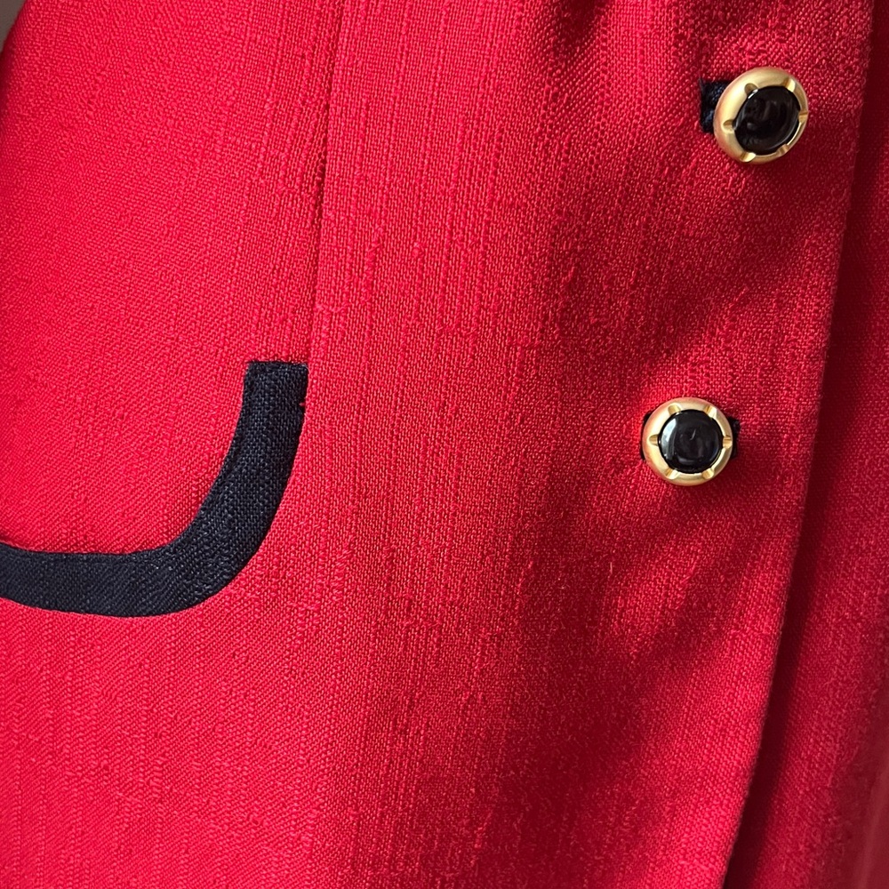 Vintage Red Blazer with Accent Buttons - Picture 3 of 5